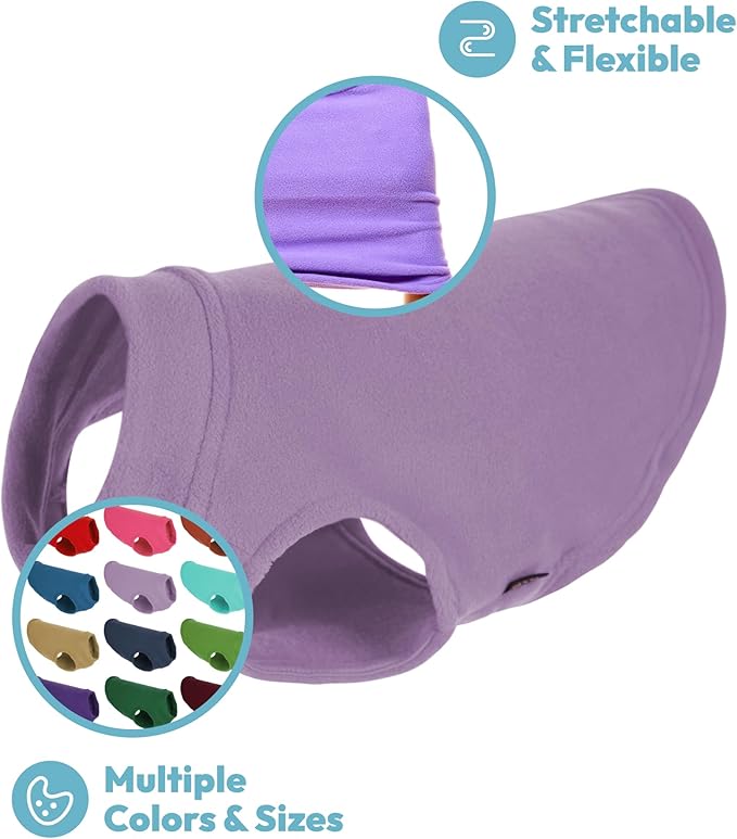 Gooby Stretch Fleece Vest Dog Sweater - Lavender, 4X-Large - Warm Pullover Super Stretchy Fleece Dog Jacket for Small to Large Dogs
