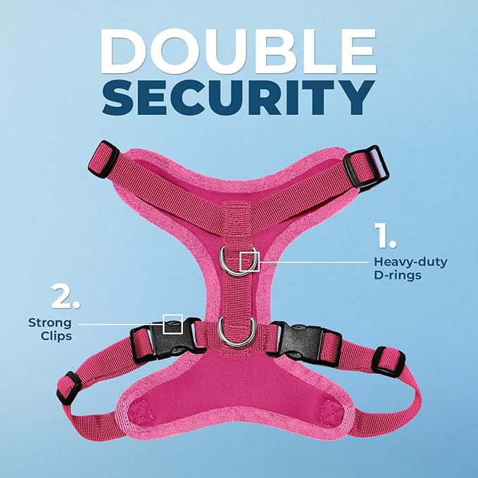 Voyager Step-in Pet Harness - All Weather Mesh, Adjustable Step in Harness for Cats and Dogs by Best Pet Supplies - Fuchsia, XL