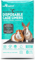 Paw Inspired Disposable Guinea Pig Cage Liners | Bamboo Charcoal Odor Controlling | Super Absorbent Liners Pee Pads for Ferrets, Rabbits, Hamsters, and Small Animals (28x17 (C&C 2x1) - 8 ct)