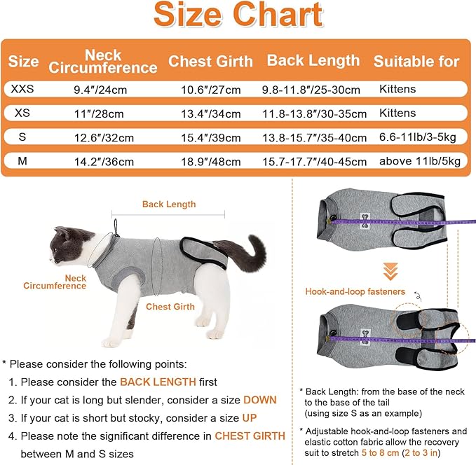 DogLemi Cat Surgery Recovery Suit Male Female Universal Breathable Pure Cotton Cat Onesie After Spay Neuter Soft Kitten Cloth Wear for Surgical Abdominal Wound Skin Diseases Cone Alternative (XS)