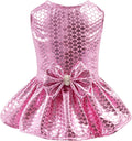 CuteBone Dog Dress Mermaid Girl Puppy Bling Skirt Cat Outfit Small Dogs Costume Pet Clothes for Holiday Beach DD11S