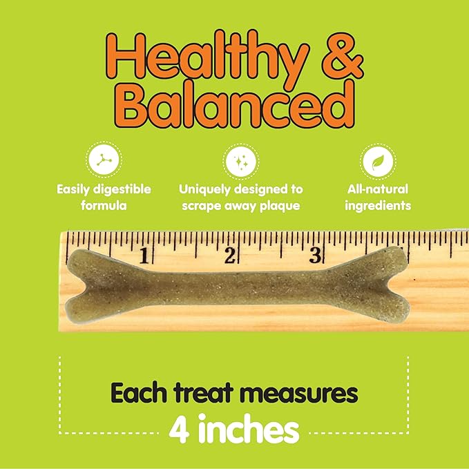 Fido - Super Breath Dental Care Bones for Dogs - 8 Count Medium Dog Dental Treats for Medium Dogs (Made in USA) - Tasty Dog Dental Chews Help Reduce Plaque, Tartar Buildup, and Freshens Breath