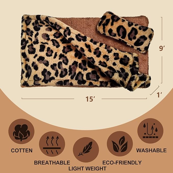 WATFOON Reptile Sleeping Bed with Pillow and Blanket, Bearded Dragon Tank Accessories Sleeping Bag with Blanket Pillow Cotton Nest Shelter Couch for Guinea Pig Rat Hamster