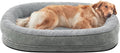 JOEJOY Orthopedic Dog Beds Large Sized Dog, XL Egg-Crate Memory Foam Pet Couch Bed with Bolster Sides, Waterproof Lining, Removable Washable Cover & Non-Slip Bottom, Light Grey