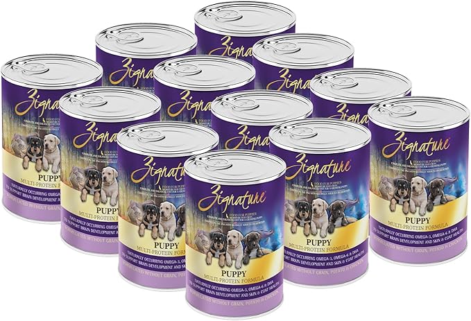 Zignature Puppy Formula Wet Dog Food 13oz can, Case of 12