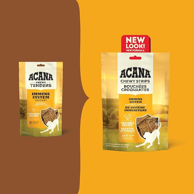 ACANA Chewy Strips Limited Ingredient Dog Treats Chicken Recipe with Immune System Support 4oz Bag