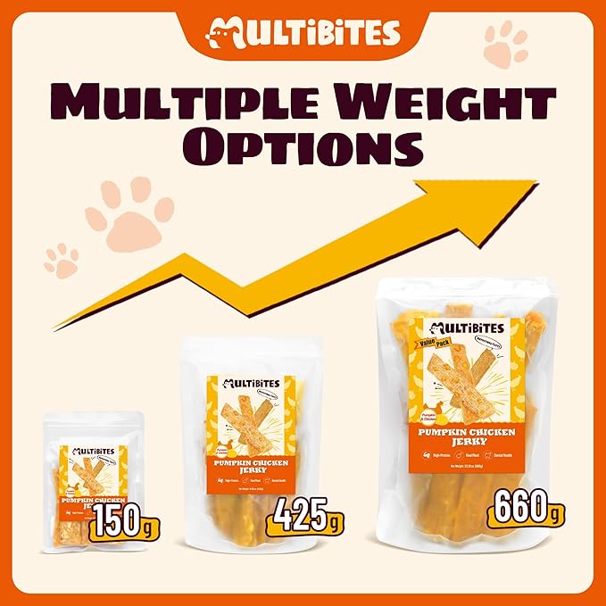 23.28oz Pumpkin & Chicken Jerky Dog Treats - Grain Free Dog Snacks - All Natural Chewy Dog Treats Digestive Health Training Treats for All Dog