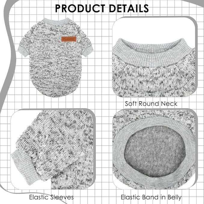 1 Pc Dog Sweaters for Small Dogs Girl Boy Winter Fleece Clothes Warm Soft Dog Sweatshirt Outfit for Dogs Cats Pet Apparel