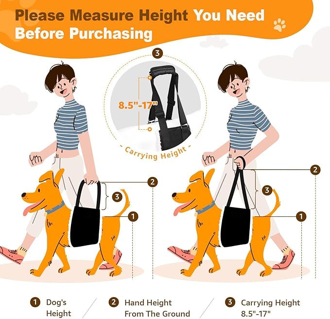 Adjustable Dog Lift Harness – Rear Leg Support Sling for Large Dogs | Mobility Aid for Senior, Injured & Post-Surgery Pets, ACL Surgery Dogs | Soft, Durable & Comfortable