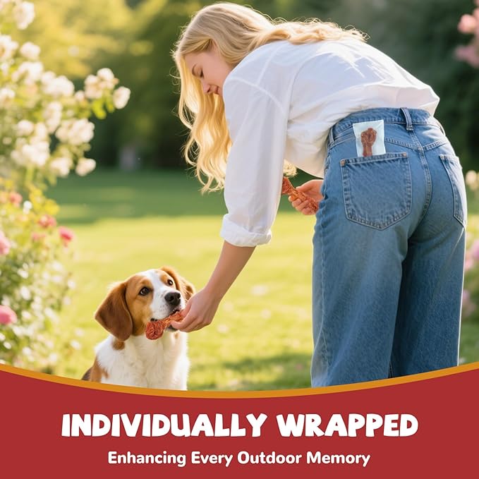 PAWUP Turkey Dog Treats, Turkey Wrapped Beef Tendon, Rawhide Free, Bone-Shaped Sticks Turkey Treats for Small Dogs (13 g/Stick, 6 Count)