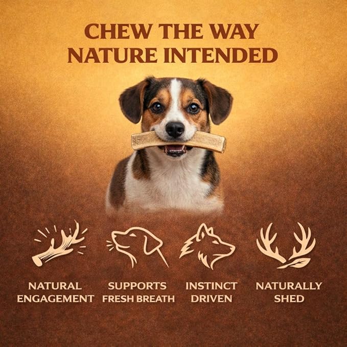 WhiteTail Naturals - Premium Split Elk Antlers for Dogs - (3 Pack Small to Medium) - All Natural, Dog Chew Bones - Naturally Shed, Cruelty-Free, Antler Chews