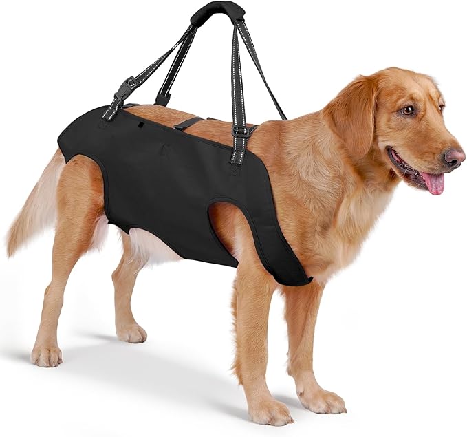 Mayerzon Dog Full Body Lift Harness, Support Sling Backpack for Senior Disabled Dogs, Front Hind Leg Joint Injuries, Help Up & Down Stairs Walk Hiking Grooming Harness, Reflective, Soft Padded Handle