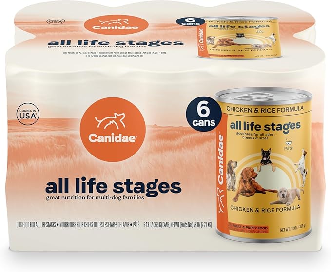Canidae All Life Stages Premium Wet Dog Food for All Breeds, All Ages, Chicken & Rice Recipe, 13 oz. (Case of 6)