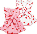 Dog Dresses for Small Dogs Girl Female Clothes Cat Clothes Cat Dress Cute Cotton Extra Small Summer Clothes Bow Decor Printed Strawberry Dog Birthday Outfit Puppy Clothes