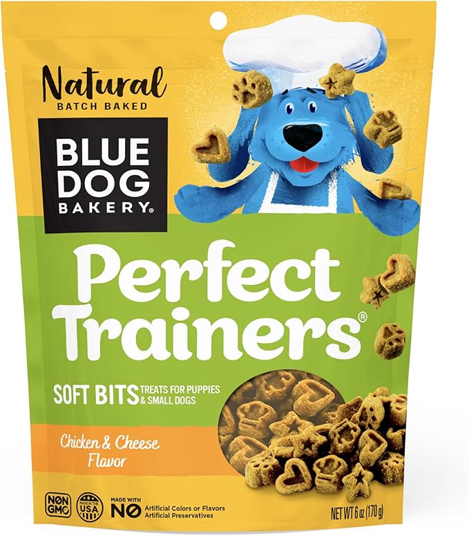 Blue Dog Bakery Natural Dog Treats, Perfect Trainers, Low Calorie Dog Training Treats, Chicken & Cheese Flavor, 6oz, 8 Count