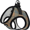 Bark Appeal Tan Plaid Step-in Dog Harness for Small to Medium Sized Pets – Updated Sizing, Re-Measuring is Essential – Soft Vest Harness – Anti-Choke with Adjustable Strap & Heavy Duty Clip – M