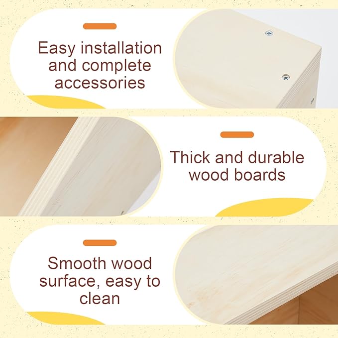 Maxcheck 2 Pack Wood Rabbit Nesting Box, 18x12x12 Inch Wooden Hutch Hideout for Breeding, Natural Burrow Den Alternative for Rabbits & Small Animals