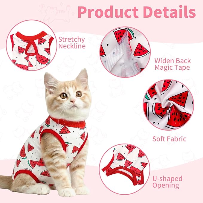 Cat Recovery Suit Cat Onesie for Cats After Surgery, Breathable Cats Surgery Recovery Suit for Female Spay & Abdominal Wounds, Kitten Surgical Onesie Body Suit Anti Licking Cone Alternative