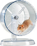 Hamster Exercise Wheel,Super-Silent Small Animals Exercise Wheels,Quiet Hamster Running Wheels with Adjustable Stand for Hamsters,Gerbils,Rats,Other Small Pets(Transparent, 7 inch)