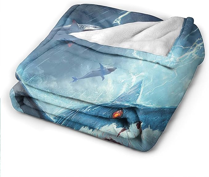 Shark Throw Blanket Ocean Shark Stuff Gifts for Kids Girls Boys Adults Women Man Soft Cozy Warm Plush Fluffy Fuzzy Fleece Blanket Decor 40''X50''