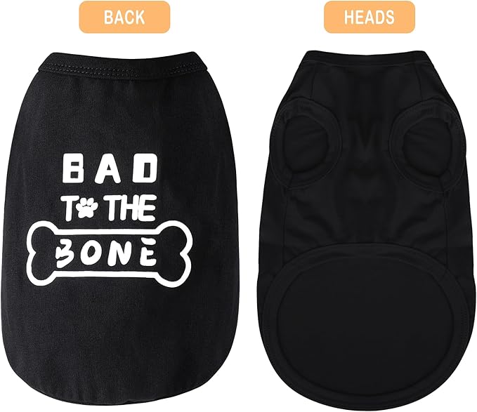 Discover Cozy Cotton Canine Wear: Soft, Lightweight, and Breathable Dog Shirt Vest with Eye-Catching Graphics(Bad to The Bone), Keeping Your Furry Friend Warm and Comfy! Grey XXL