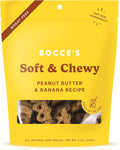 Bocce's Bakery Oven Baked PB & Banana Recipe Treats for Dogs, Wheat-Free Everyday Dog Treats, Real Ingredients, Baked in The USA, Natural Soft & Chewy Cookies, Peanut Butter & Banana, 6 oz