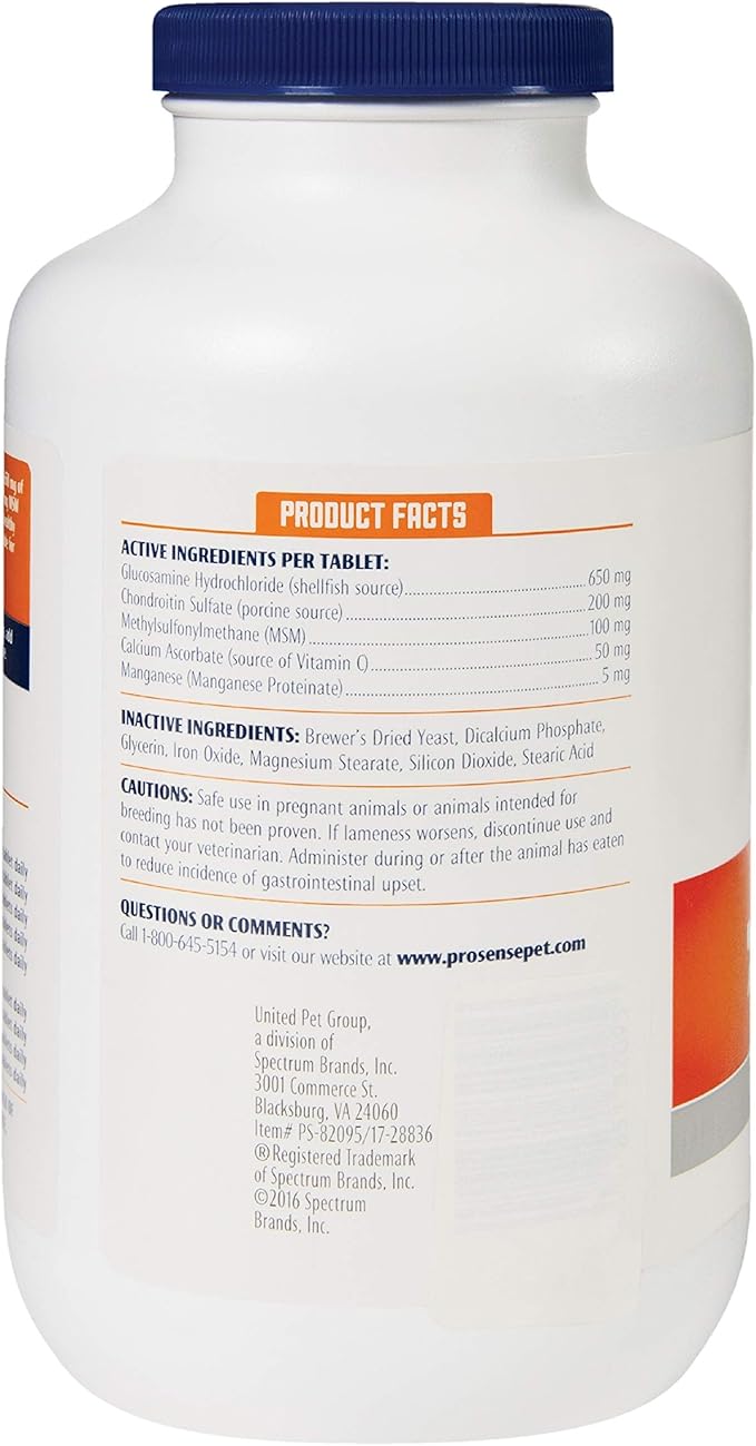 ProSense Advanced Strength for Dogs Glucosamine Chew Tablets, Hip and Joint Solutions (1 CASE of 6 Individual Packs of 120 Count)