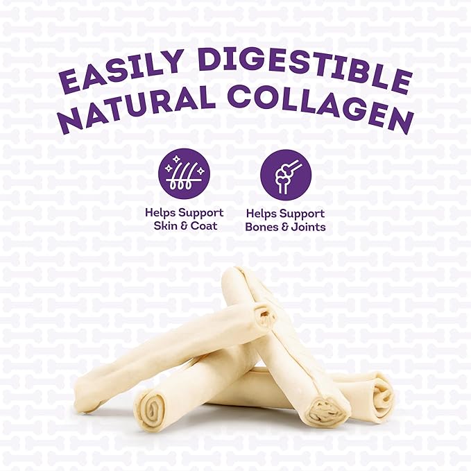 USA Collagen Rolls 6-7" Dog Chew Treats - Natural Flavor, 4 Count/1 Pack