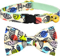 Breakaway Cat Collar Bowtie Bell, Line Fish, Wedding/Birthday Gift for Kitten