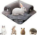 Rabbit Tunnel Bed with Removable Plush Mat - Soft Hideout & Play Tube for Bunnies, Guinea Pigs, Chinchillas, Cats, Bunny-Cozy Small Pet Toy, Grey (Grey, Large-23"x23"x1")