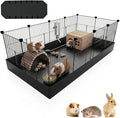 PAWING 12 Panels Small Animal Playpen with Waterproof Mat - Durable Metal Wire Yard Fence for Guinea Pigs, Kittens, Puppies, Hamsters, and Hedgehogs - Indoor & Outdoor Pet Cage