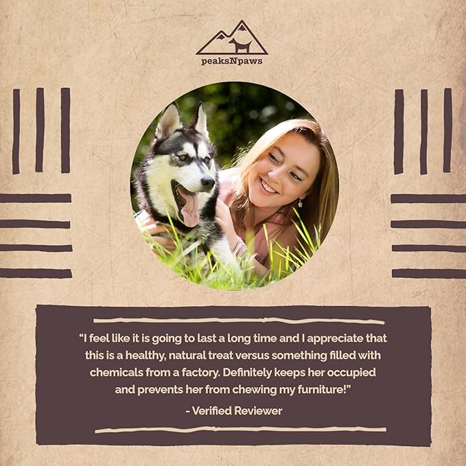 peaksNpaws Premium All-Natural Grade A Split Elk Antlers for Dogs – Naturally Shed in The Rocky Mountains – No Additives, No Preservatives - Healthy and Delicious Treat - Made in USA - S/M Split