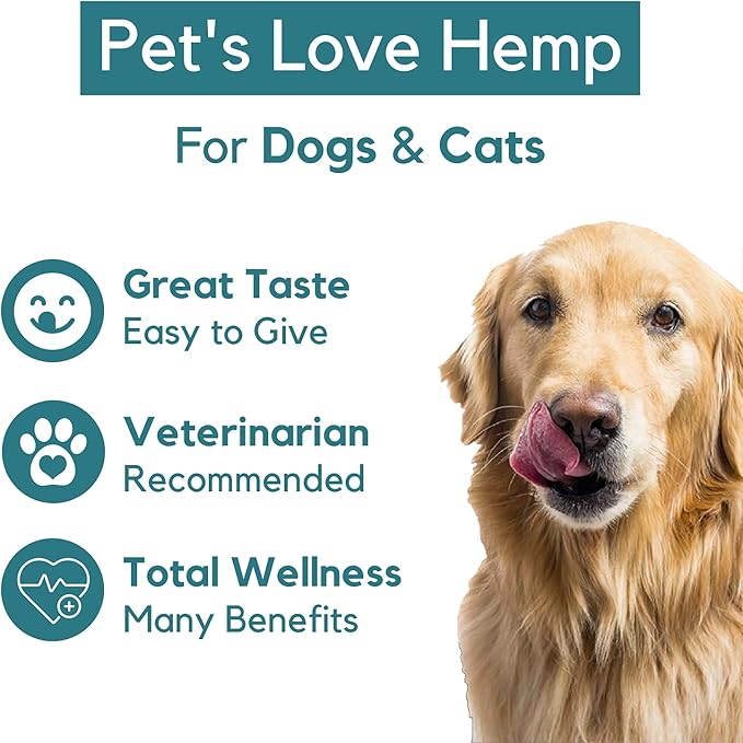 Organic Hemp Oil for Dogs and Cats - Liquid Supplement for Calming, Hip & Joint Support, and Overall Wellness - Made in USA