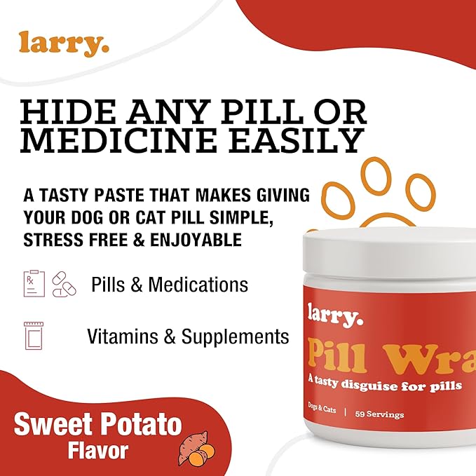 Sweet Potato Pill Wrap for Dogs - Pumpkin Moldable Paste - Hide Dog Medication Pouches - Medicine Treats Pill Hider - 59 Servings - 4.2 oz - Made in USA