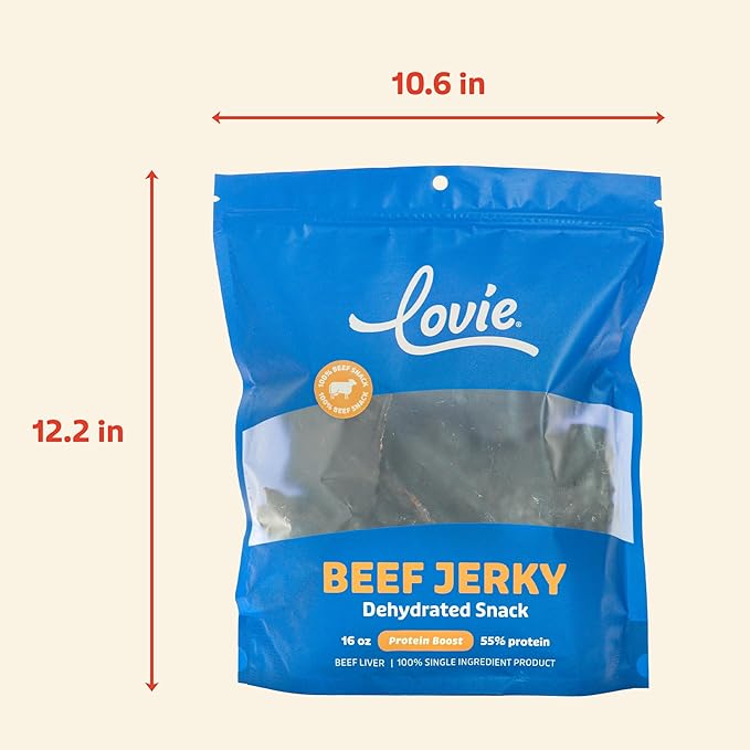 Lovie Treats Dried Liver Dog Treats | Air Dried Beef Liver for Dogs | Dehydrated Liver Treats for Dogs | Single Ingredient | Grain Free | All Breeds