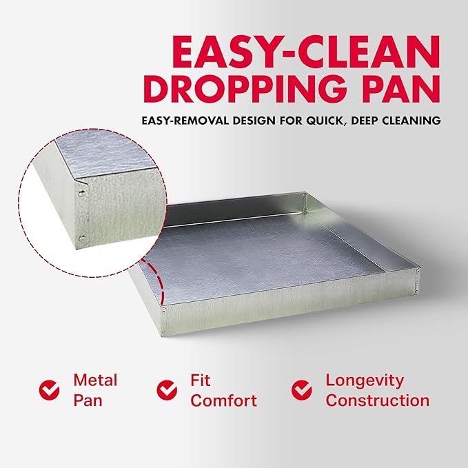 Pet Lodge® Steel Dropping Pan | Rabbit Tray Pan | Waste Pan | 30 X 30