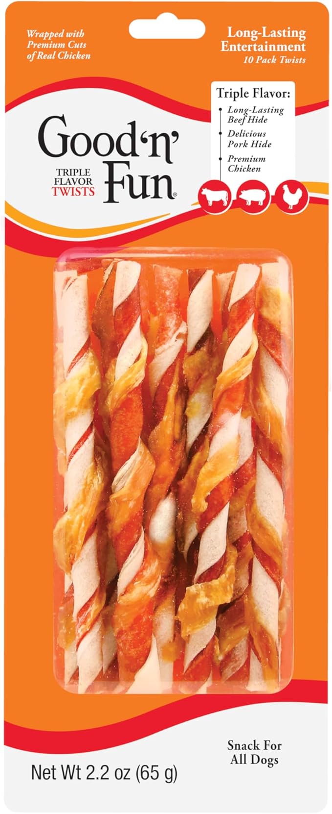 Good 'N' Fun Dog Treats, Tripe Flavor Twists, 10 Pack