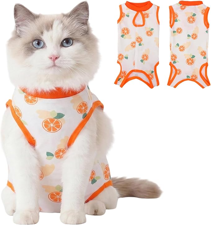 Cat Recovery Suit Cat Onesie for Cats After Surgery, Breathable Cats Surgery Recovery Suit for Female Spay & Abdominal Wounds, Kitten Surgical Onesie Body Suit Anti Licking Cone Alternative