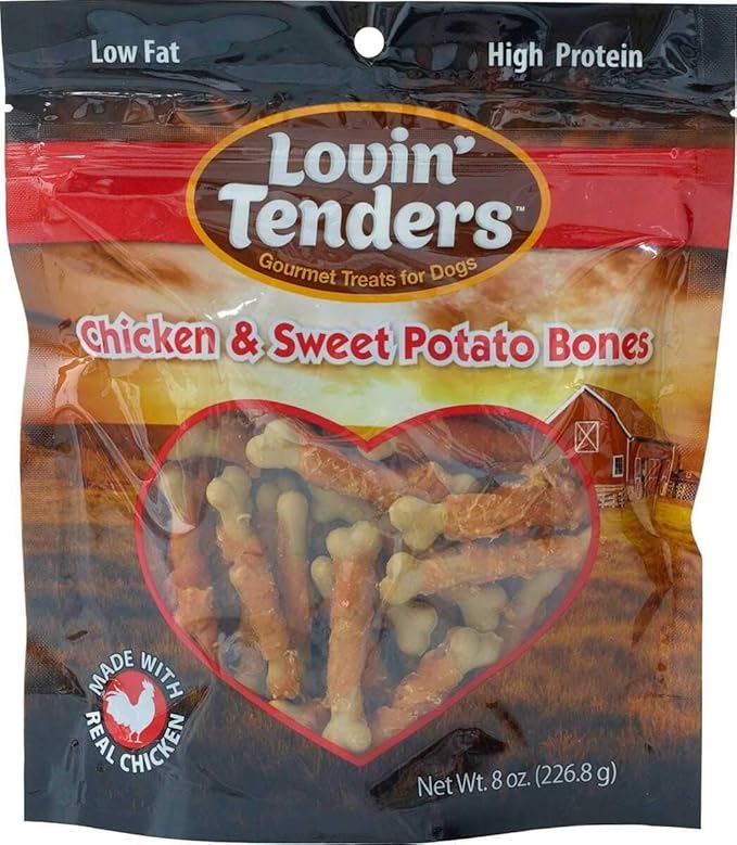 Lovin Tenders Chicken & Sweet Potato Bones Dog Treats (2 Pack - 8 oz per Pack)