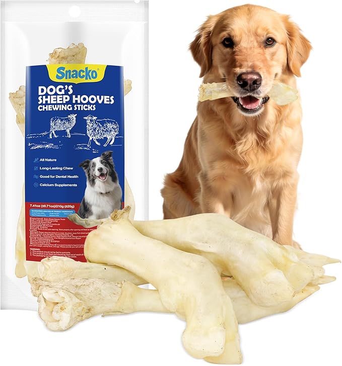 Sheep Hooves Dog Treats Dehydrated Lamb Trotters 7.4 oz Single Ingredient Chew Sticks Bone for Puppy Organic Training Low Fat
