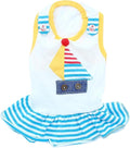 Parisian Pet Boat Dog Dress - Summer Clothes for Large Dogs - Tropical Pet Dress - Sailor Dog Outfit - Lightweight Puppy Clothes - Designer Dresses for Dogs - Sleeveless Dog Apparel