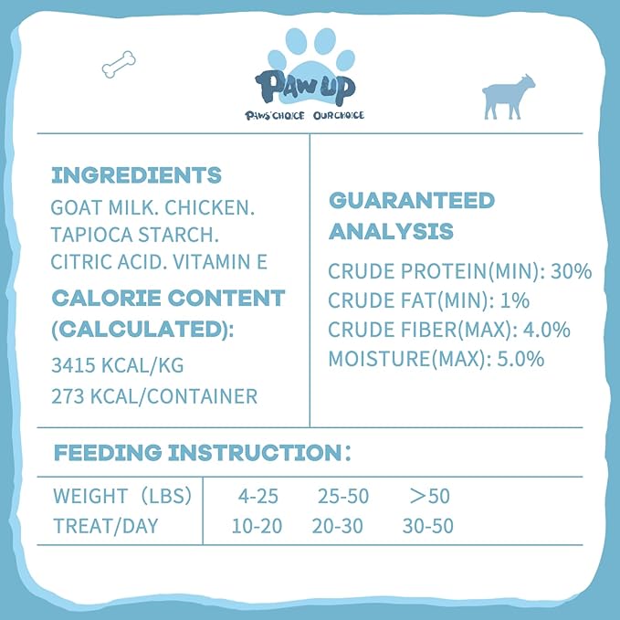 PAWUP Freeze Dried Dog Treats, Goat Milk Yogurt Flavor, Gentle Goat Milk Dog Snacks for Sensitive Stomachs Puppies, 2.8 oz