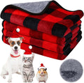 Reginary 4 Pcs Waterproof Guinea Pig Blankets Washable Small Animal Fleece Bedding Guinea Pig Cage Liners Reusable Training Pads Pet Pee Pad Sleep Mat for Hamster(Plaid,24 x 16 Inch)