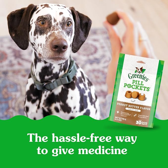 Greenies Pill Pockets for Dogs Large Size, Dog Treat Pouch for Capsule Medication, Peanut Butter Flavor, 7.9 oz. Pouch