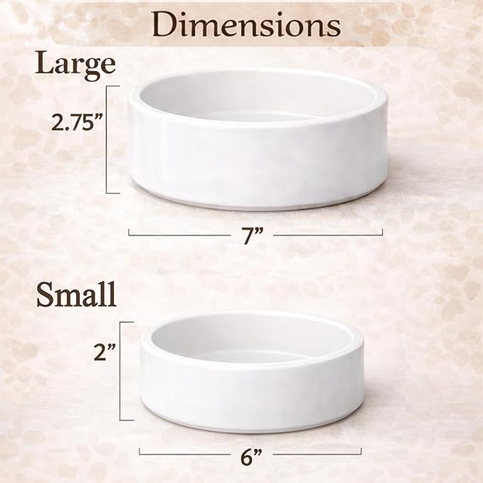 Custom Dog Bowl | Personalized Food & Water Dish with Name | Microwave & Dishwasher Safe Ceramic Pet Feeding Bowl | Gift Idea for New Puppy Owners | White – Small