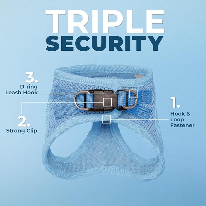 Voyager Step-in Pet Harness - All Weather Mesh, Adjustable Step in Harness for Cats and Dogs by Best Pet Supplies - 307S Baby Blue, XXXS