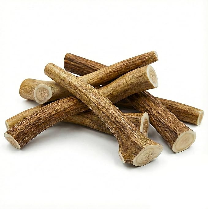 WhiteTail Naturals Whole Elk Antlers for Dogs (1 lb Bulk Pack) Long Lasting Dog Chews - Grade A, Naturally Shed & Wild Sourced (Aprox. 4 to 5 Count)