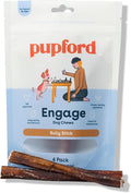 Pupford Thick Bully Sticks for Dogs & Puppies, Smoked for Improved Smell, Natural, Long-Lasting, Single Ingredient Chews for Small & Medium Breeds (6", 4 Count)