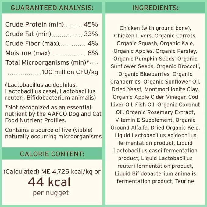 Primal Freeze Dried Dog Food Nuggets, Chicken, Complete & Balanced Meal, Also Use as Topper or Treat, Premium, Healthy, Grain Free, High Protein Raw Dog Food, 14 oz (Pack of 4)