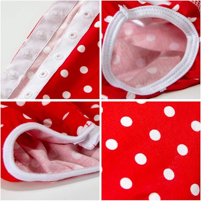 Dog’s Recovery Suit Post Surgery Shirt for Puppy, Wound Protective Clothes for Little Animals(red spot-m)